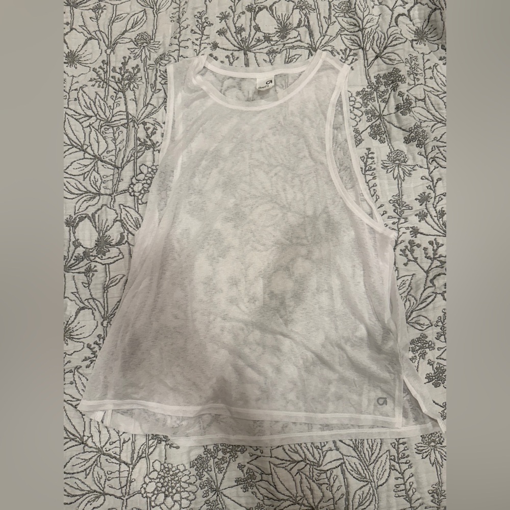 Gap fit Women's White Transparent Workout Tank Top